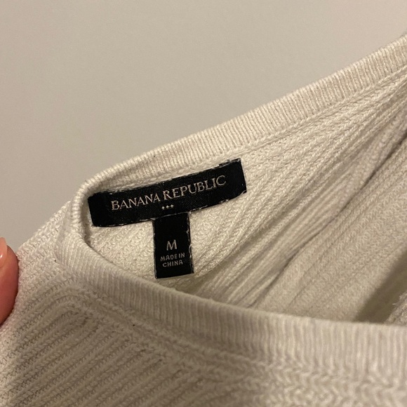 Off White Ribbed Long Sleeve Top - Picture 3 of 3